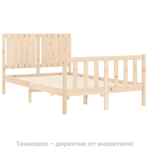 Рамка за легло с табла Small Double масивна дървесина