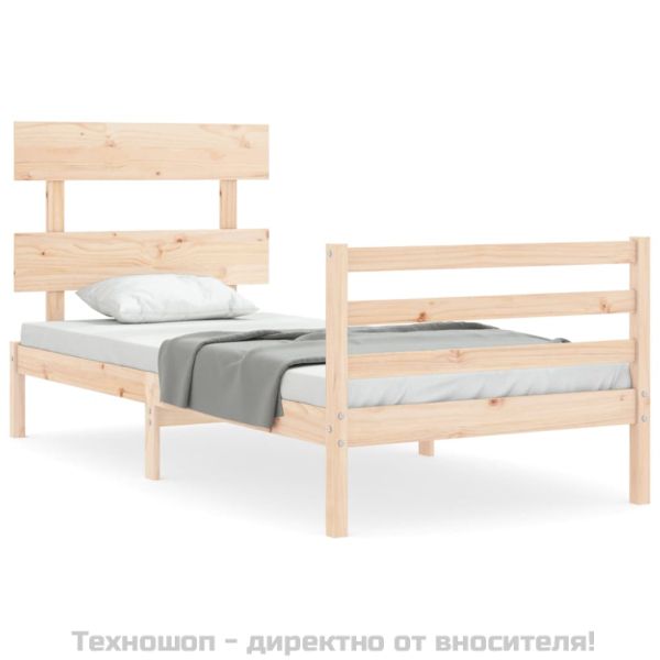 Рамка за легло с табла, 90x200 см, масивно дърво