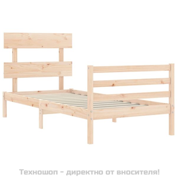 Рамка за легло с табла, 90x200 см, масивно дърво