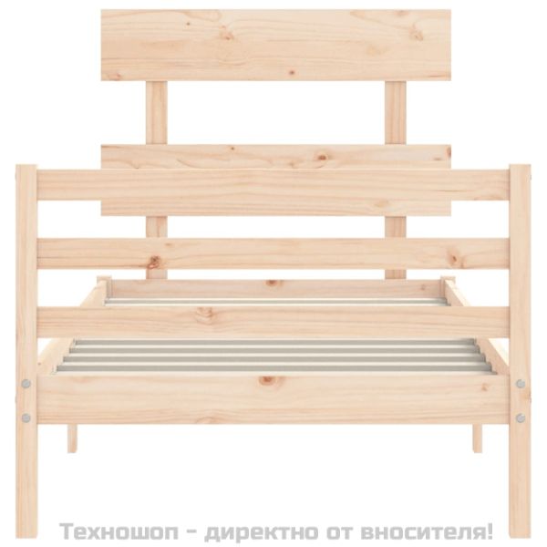 Рамка за легло с табла, 90x200 см, масивно дърво