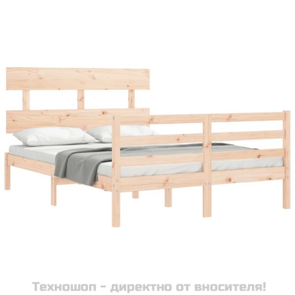 Рамка за легло с табла, 120х200 см, масивно дърво