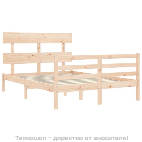Рамка за легло с табла, 120х200 см, масивно дърво