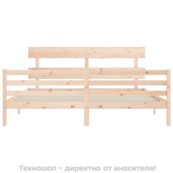 Рамка за легло с табла, 200x200 см, дърво масив