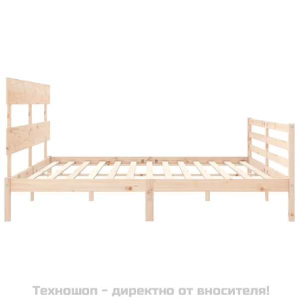 Рамка за легло с табла, 200x200 см, дърво масив