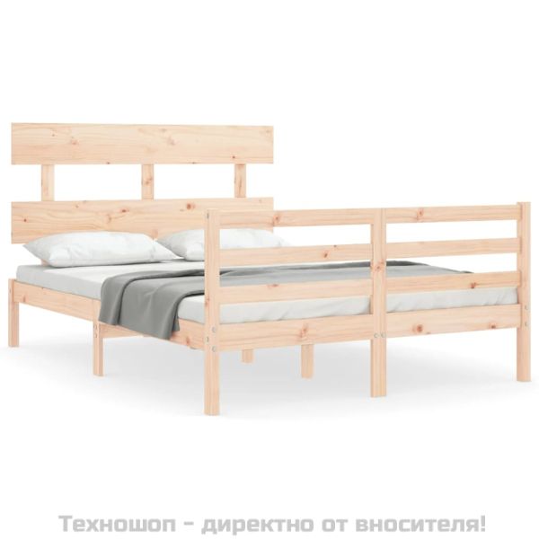 Рамка за легло с табла, 140х200 см, масивно дърво