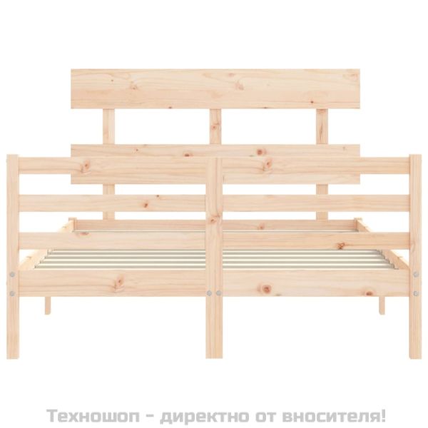 Рамка за легло с табла, 140х200 см, масивно дърво