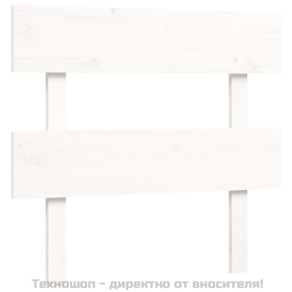 Рамка за легло с табла, бяла, 90x200 см, масивно дърво