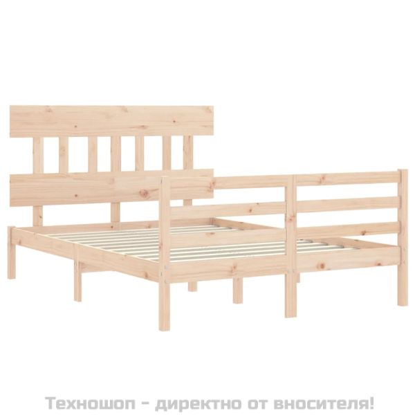 Рамка за легло с табла, 140х200 см, масивно дърво