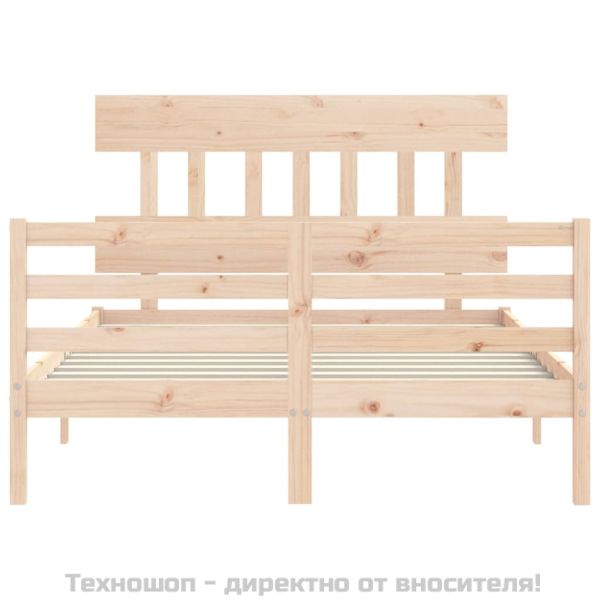 Рамка за легло с табла, 140х200 см, масивно дърво