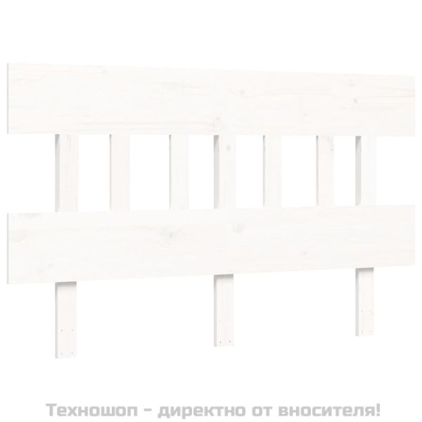 Рамка за легло с табла, бяла, 140х200 см, масивно дърво