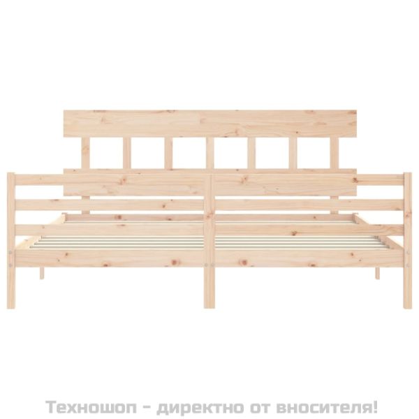 Рамка за легло с табла, 200x200 см, дърво масив