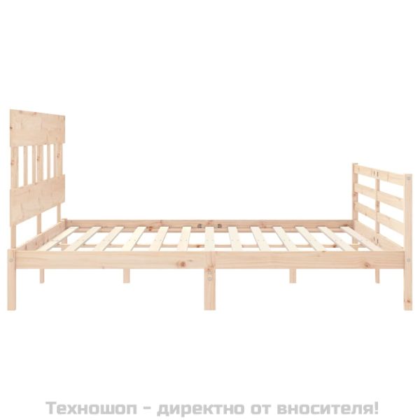 Рамка за легло с табла, 200x200 см, дърво масив
