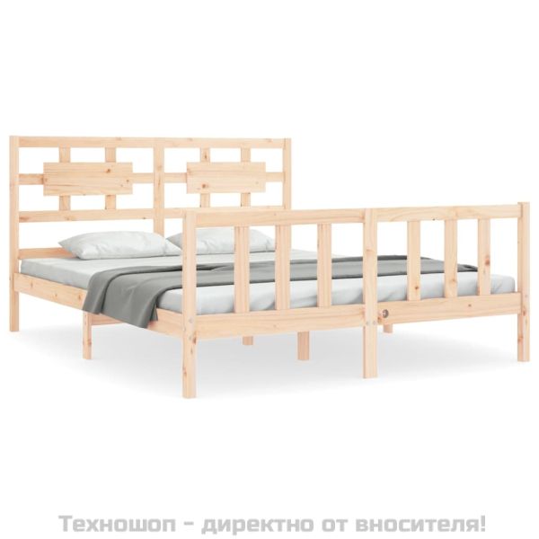 Рамка за легло с табла King Size масивно дърво