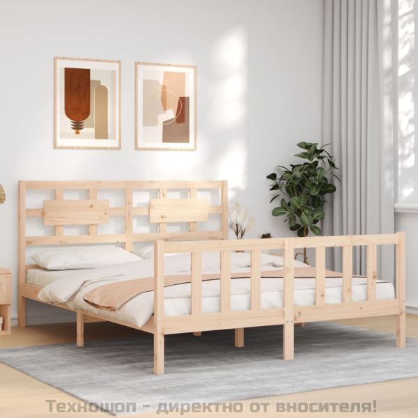 Рамка за легло с табла King Size масивно дърво