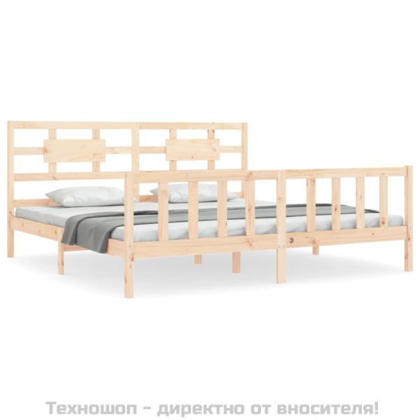 Рамка за легло без матрак 200x200 см масивна чамова дървесина