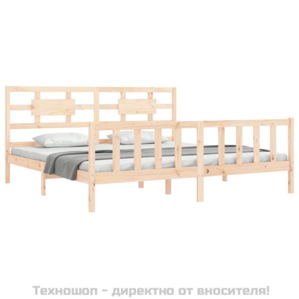 Рамка за легло без матрак 200x200 см масивна чамова дървесина