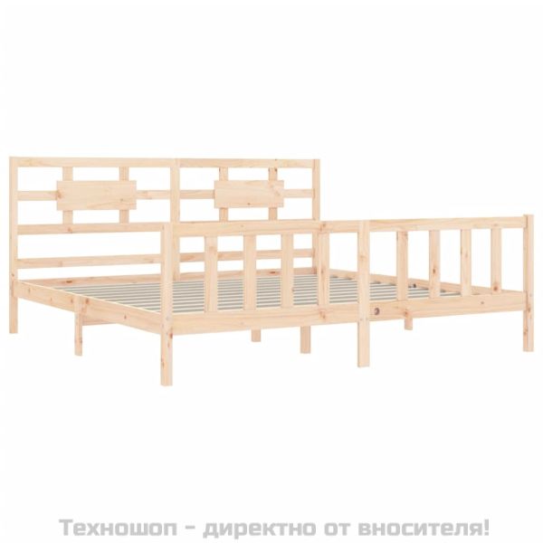 Рамка за легло без матрак 200x200 см масивна чамова дървесина