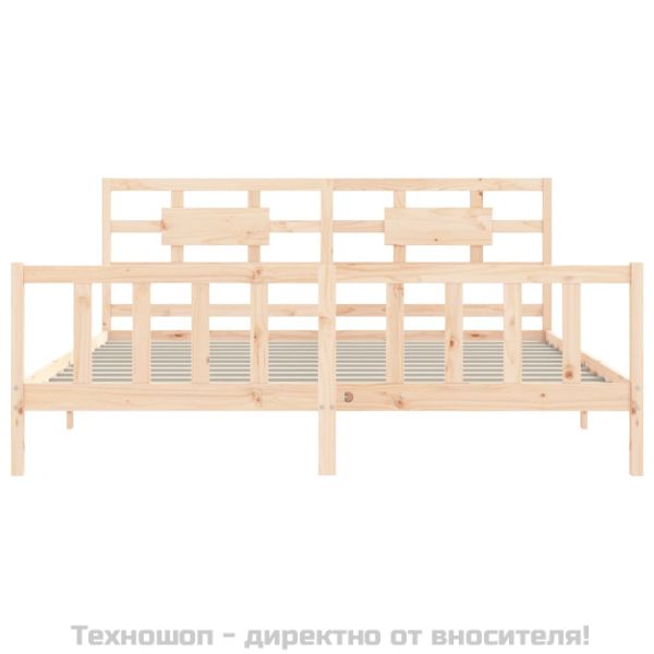 Рамка за легло без матрак 200x200 см масивна чамова дървесина