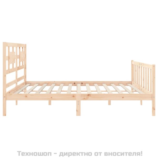 Рамка за легло без матрак 200x200 см масивна чамова дървесина