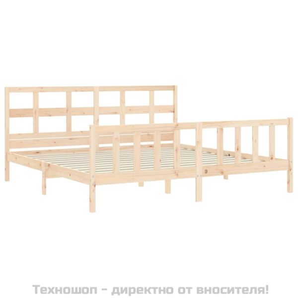 Рамка за легло без матрак 200x200 см масивна чамова дървесина