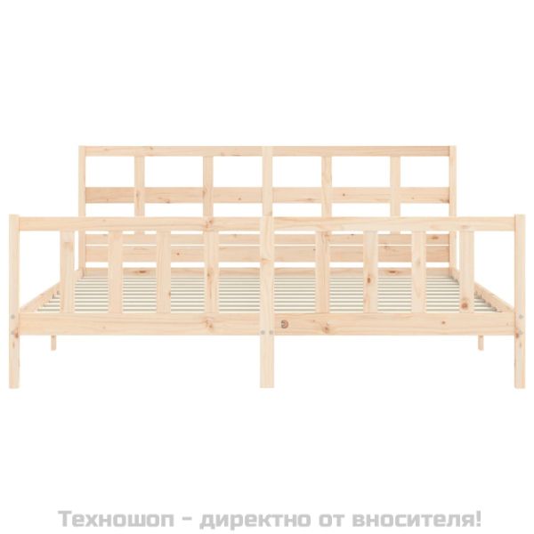 Рамка за легло без матрак 200x200 см масивна чамова дървесина