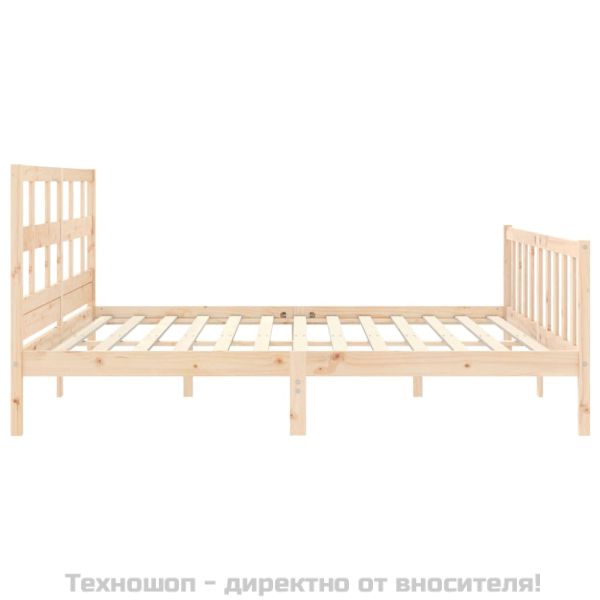 Рамка за легло без матрак 200x200 см масивна чамова дървесина