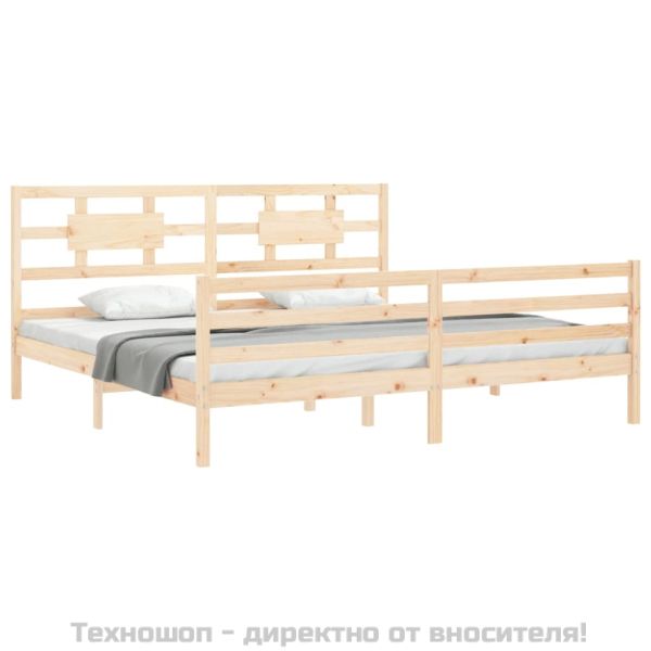 Рамка за легло с табла, 200x200 см, дърво масив