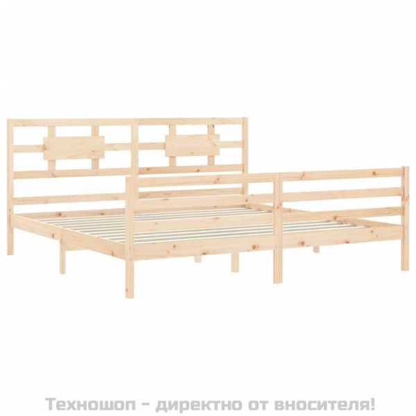 Рамка за легло с табла, 200x200 см, дърво масив