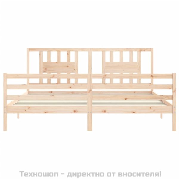Рамка за легло с табла, 200x200 см, дърво масив