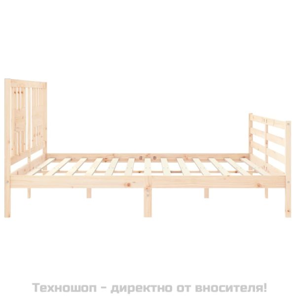 Рамка за легло с табла, 200x200 см, дърво масив