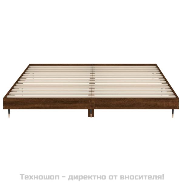 Рамка за легло без матрак Кафяв дъб Инженерна дървесина