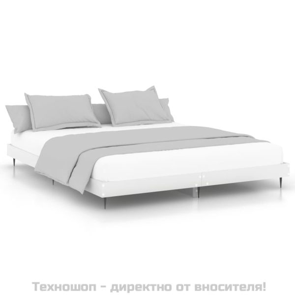 Рамка за легло, бяло, 200x200 см, масивно дърво