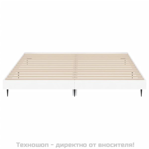 Рамка за легло, бяло, 200x200 см, масивно дърво