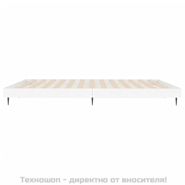 Рамка за легло, бяло, 200x200 см, масивно дърво