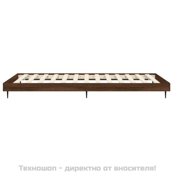 Рамка за легло без матрак кафяв дъб 100x200 см инженерно дърво