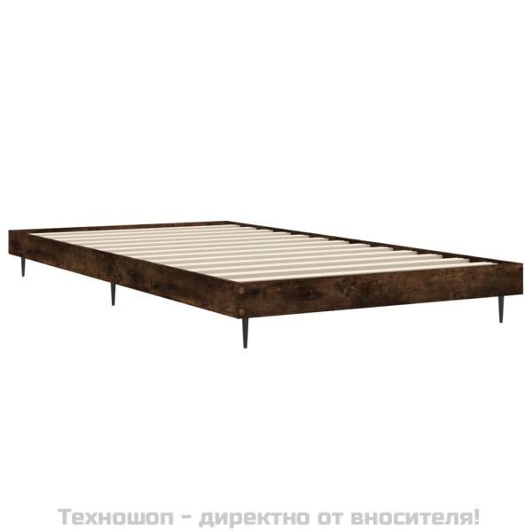 Рамка за легло без матрак опушен дъб 90x200 см инженерно дърво