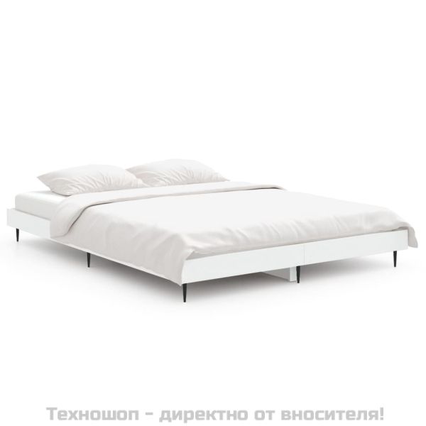 Рамка за легло, бяла, 75x190 см, масивно дърво