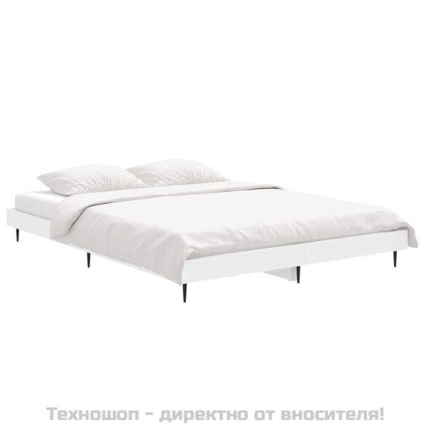 Рамка за легло, бяла, 75x190 см, масивно дърво