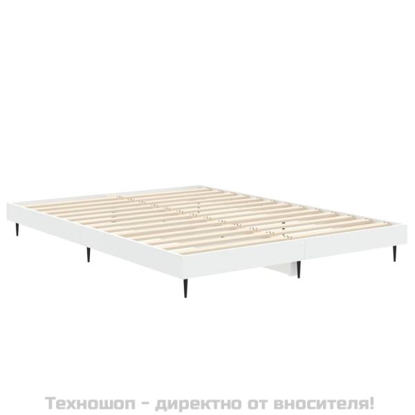 Рамка за легло, бяла, 75x190 см, масивно дърво