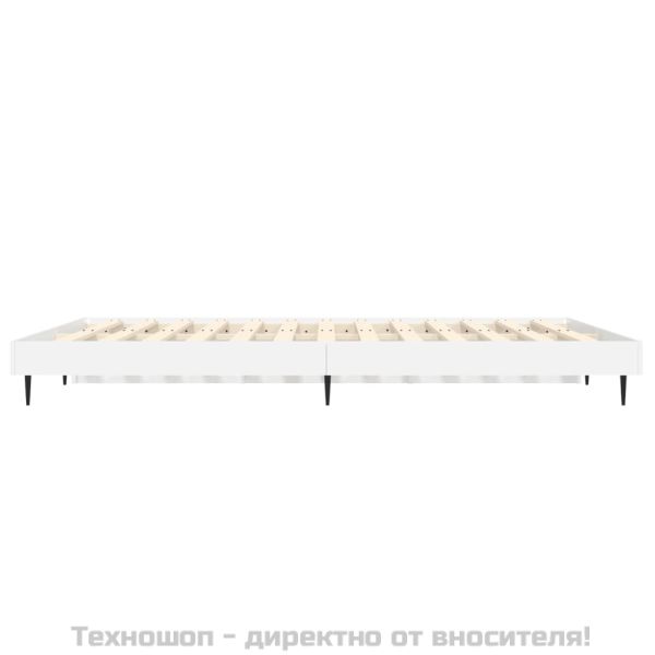 Рамка за легло, бяла, 75x190 см, масивно дърво