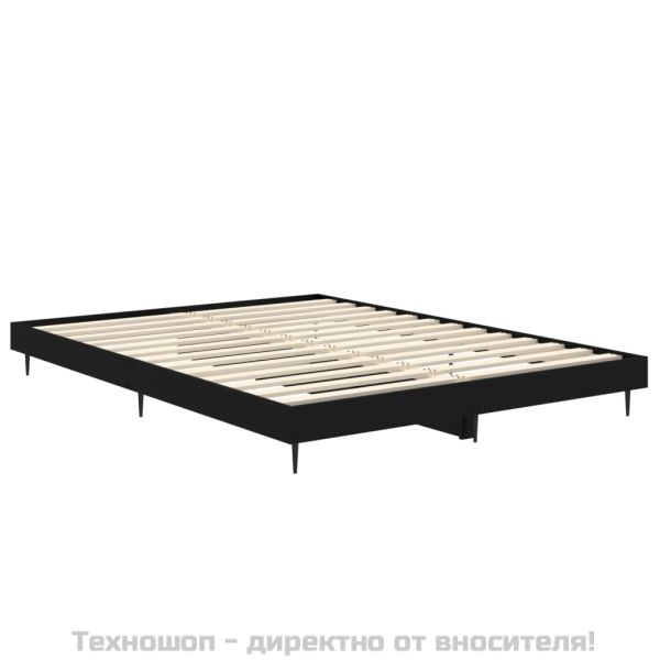 Рамка за легло, черна, 75x190 см, масивно дърво