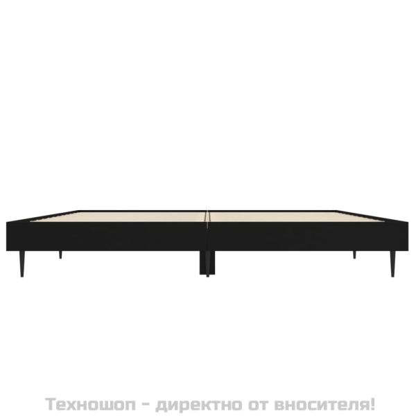 Рамка за легло, черна, 75x190 см, масивно дърво