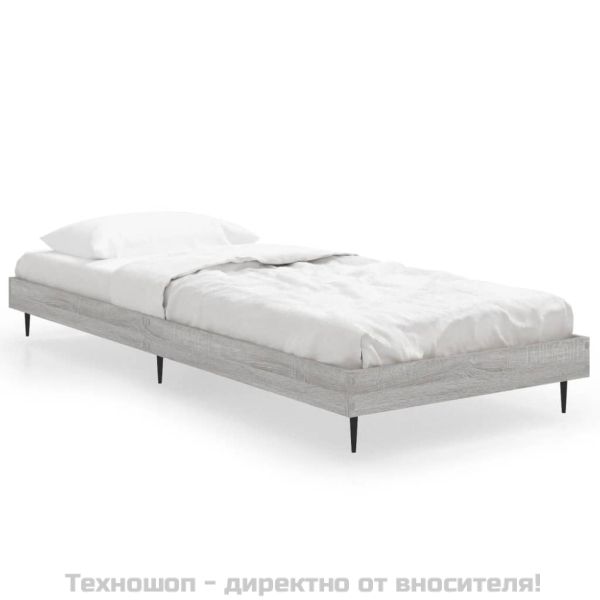 Рамка за легло, сив сонома, 75x190 см, инженерно дърво