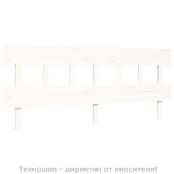 Рамка за легло с табла бяла Super King Size дърво масив