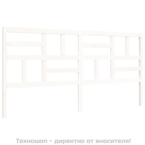 Рамка за легло без матрак, бял, 200x200 см, бор масив