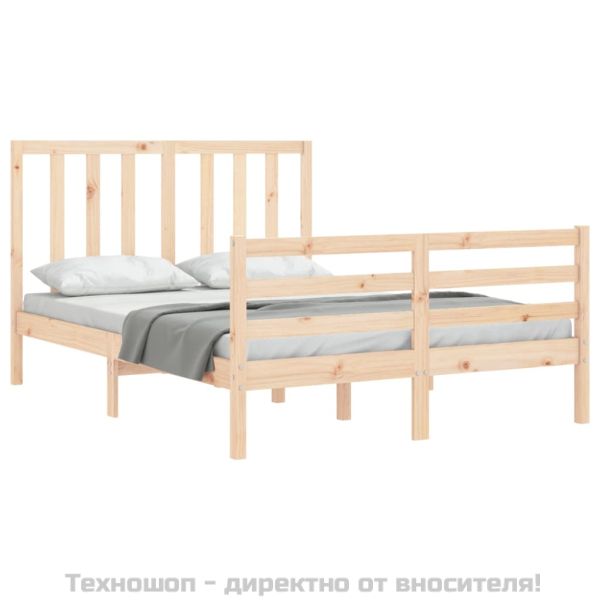 Рамка за легло без матрак, 120x200 см, масивна чамова дървесина