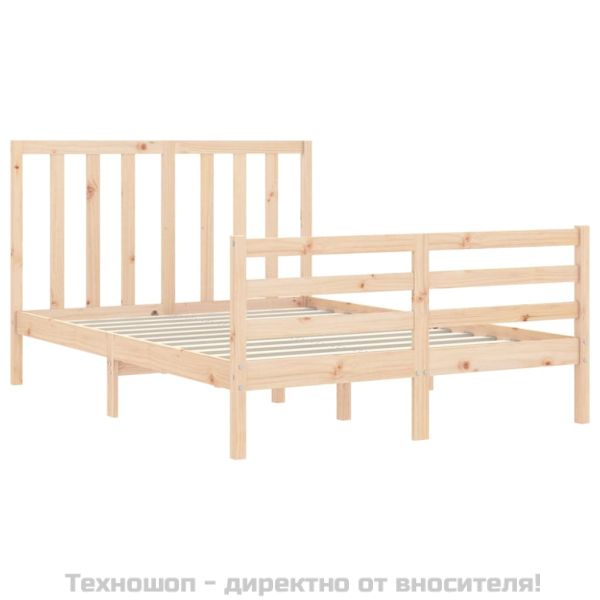 Рамка за легло без матрак, 140x200 см, масивна чамова дървесина