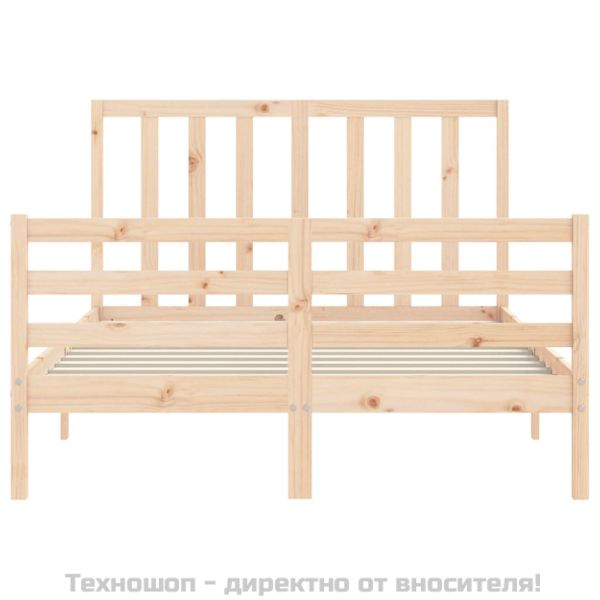 Рамка за легло без матрак, 140x200 см, масивна чамова дървесина