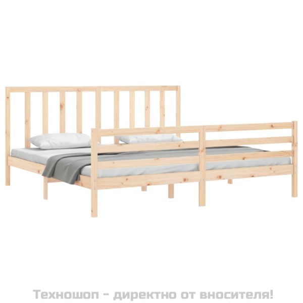 Рамка за легло без матрак 200x200 см масивна чамова дървесина