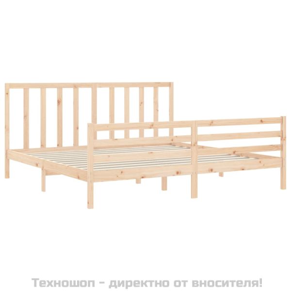 Рамка за легло без матрак 200x200 см масивна чамова дървесина